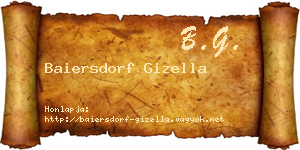 Baiersdorf Gizella névjegykártya